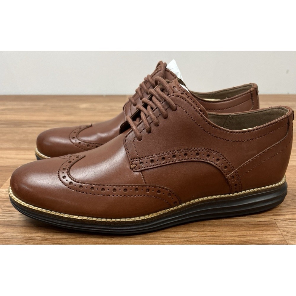 Cole Haan Men's OriginalGrand Remastered Wingtip Oxfords Brown Size 7.5